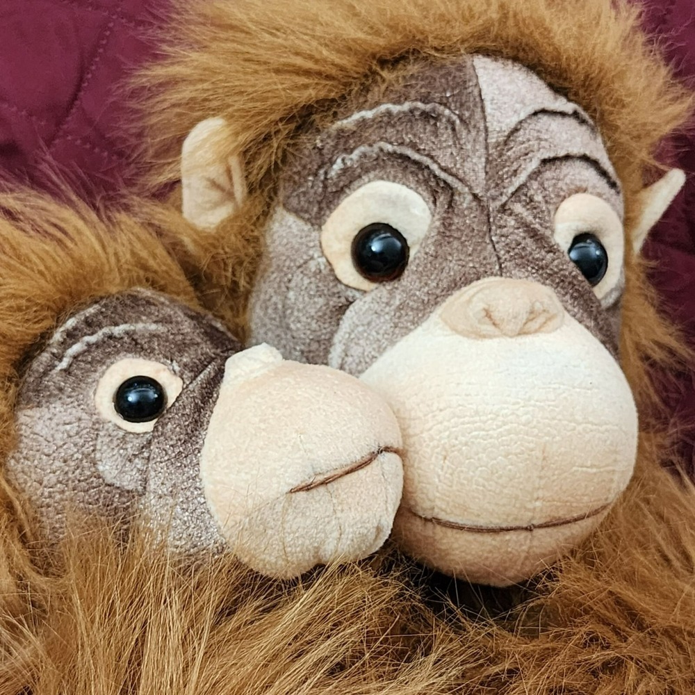 Vintage Animal Planet Orangutan Mama & Baby Plush Stuffed Animal 16"